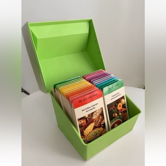 BETTY CROCKER VINTAGE 1970S AVOCADO GREEN BOX RECIPE CARD LIBRARY Step By Step - Picture 1 of 10